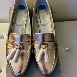 Kenneth Cole Reaction Metallic Rose Gold Tassel Loafers